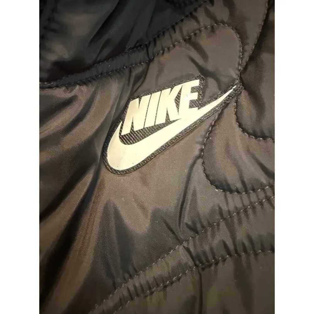 Nike Kids' Black Stylish Quilted Puffer Jacket - Size 6-7